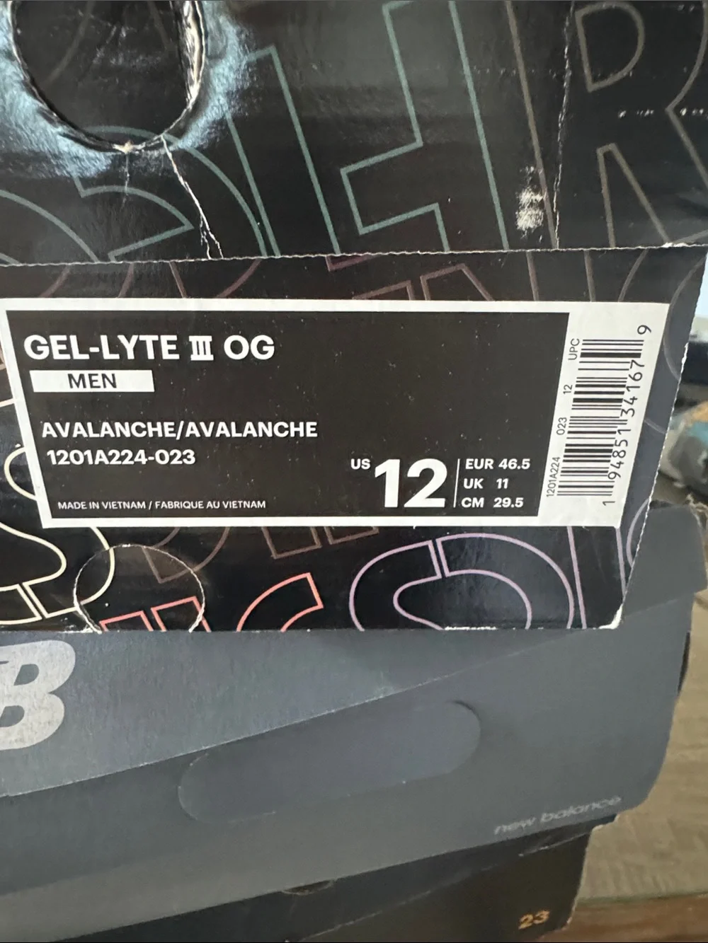 ASICS gel-lyte III OG avalanche size 12 Ronnie Fieg